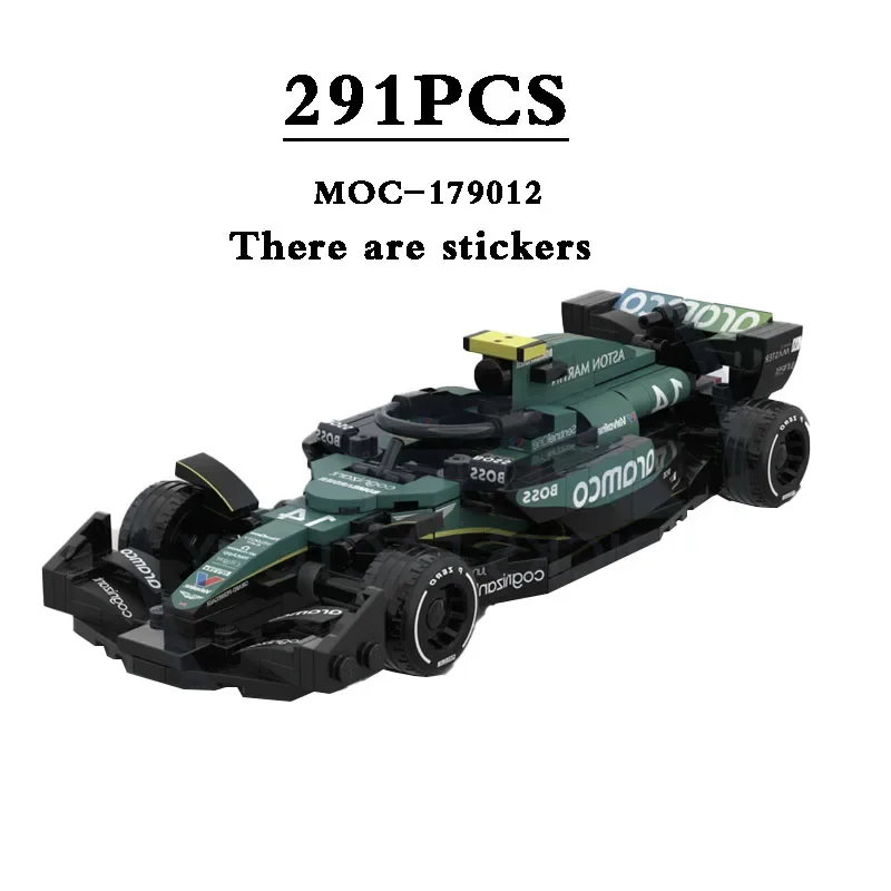 Bouwsteen MOC-179012 MOC-F1 Raceauto Amr24 Kleine Auto Speelgoed, Assemblagemodel 290 Stuks Kinderen Verjaardagscadeau Kerstspeelgoed Geschenken