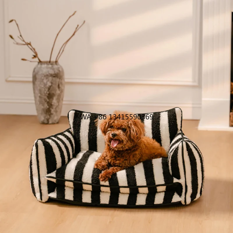 

Striped Double Layers Dog Sofa Pet Beds Dog Couch Luxury Dog Bed Pet Sofa Custom LOGO Products Pet Accessories