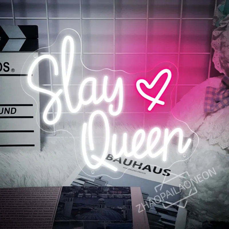 

Slay Queen Неоновая светодиодная вывеска Женская комната Настенный декор Неоновый свет Спальня Девушка Эстетический декор комнаты Вечеринка Подарок Бар Арт Магазин Светодиодный свет