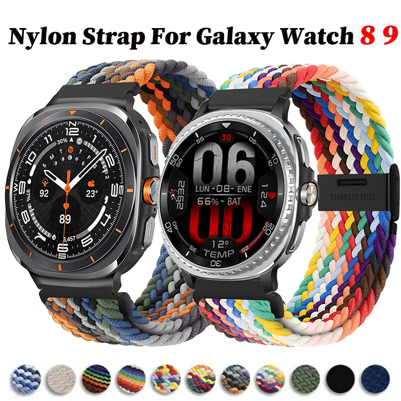 Nylon Strap For Samsung Galaxy Watch 8 9 40mm 44mm 8 Classic 46mm Watchband For Galaxy Ultra2 2026 2025 47mm Accessories