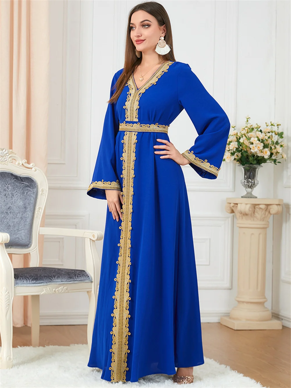 2024 New Modest Eid marocchino caftano per le donne Dubai Luxury Abaya ricamo abiti Party elegante musulmano Islam turchia robe arabe