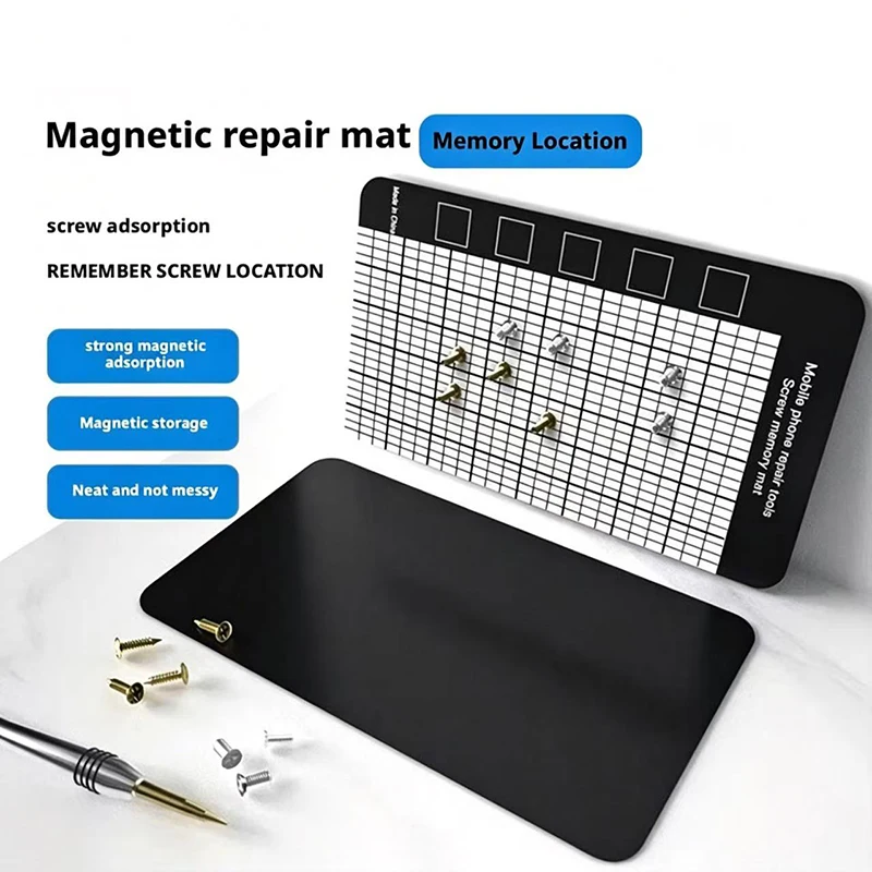 145×85 10Pcs Magnetic Screw Mat Memory Chart Work Pad Mini Screw Holder Tool Pad for Precision DIY Mobile Phone Repair Plate Mat