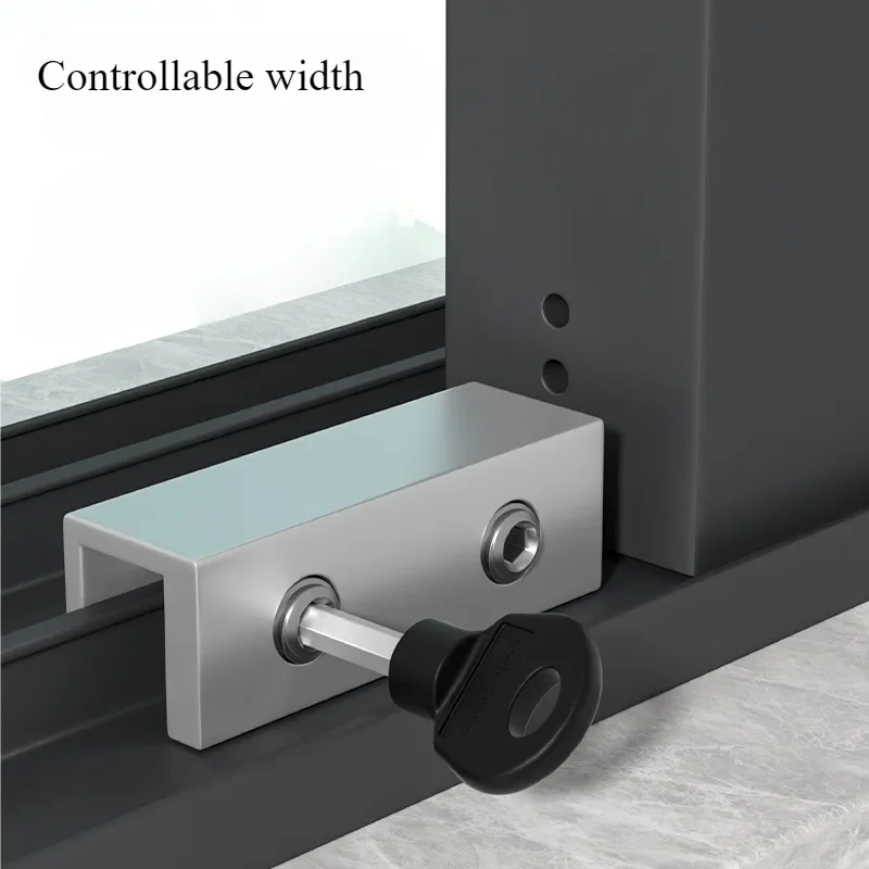 Adjustable window locator, limit fixer, safety lock for sliding doors and windows, window moving buckle for glass window.2 units