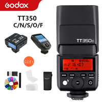 Speedlite Flash Nirkabel Godox TT350C TT350N TT350S TT350F TT350O Flash 2.4G HSS TTL untuk Canon Nikon Sony Fuji Olympus