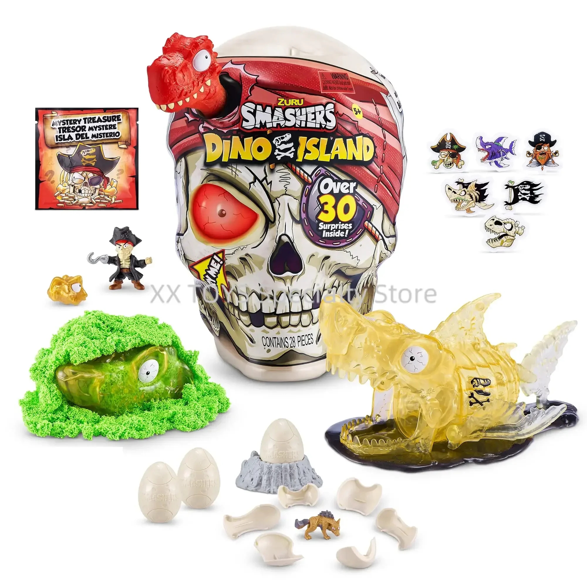ZURU Smashers Dino Island Series 5 Giant Skull Gold Treasure Hunt Dinosaur Eggs Tyrannosaurus rex megalodon Model Boy Toys - Image 6