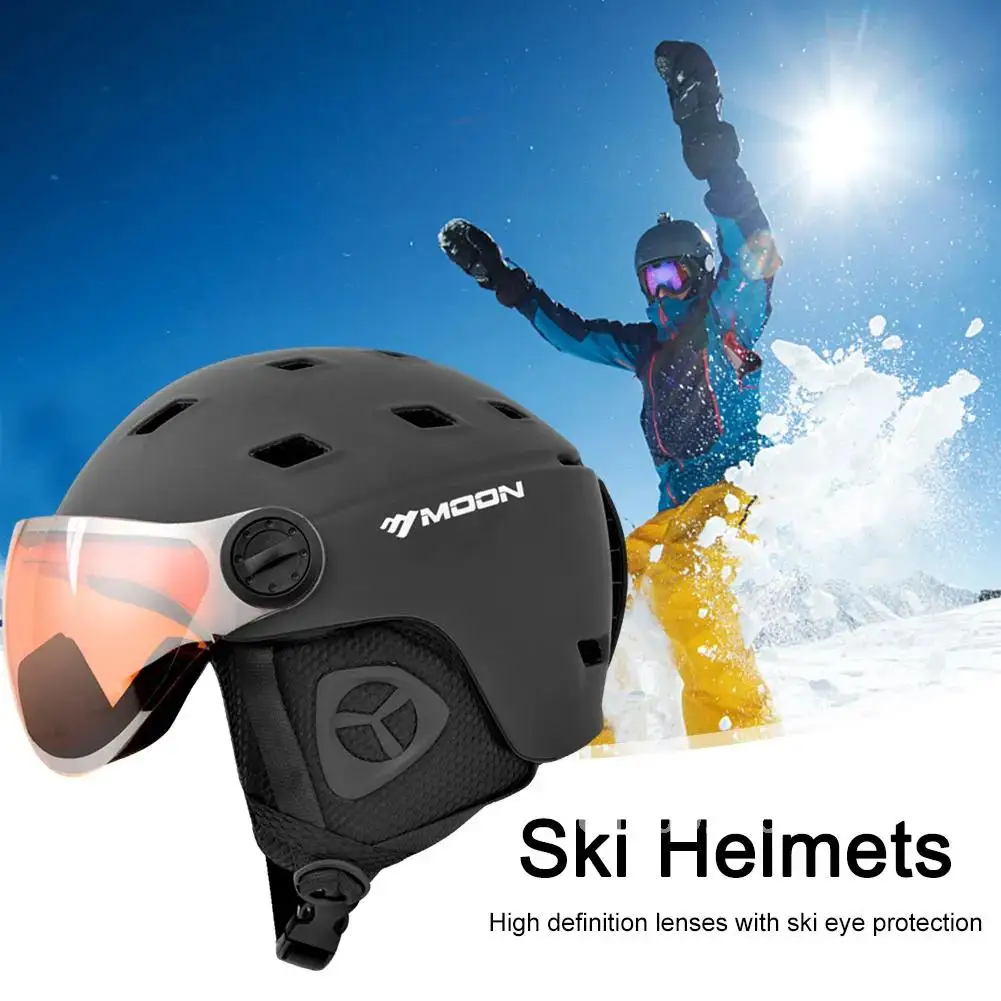 Ski Helmet Snowboard Helmet Lightweight Integrated Snow Sports Outdoor Adjustable Protective Helmet with Ski Goggles Helmet for