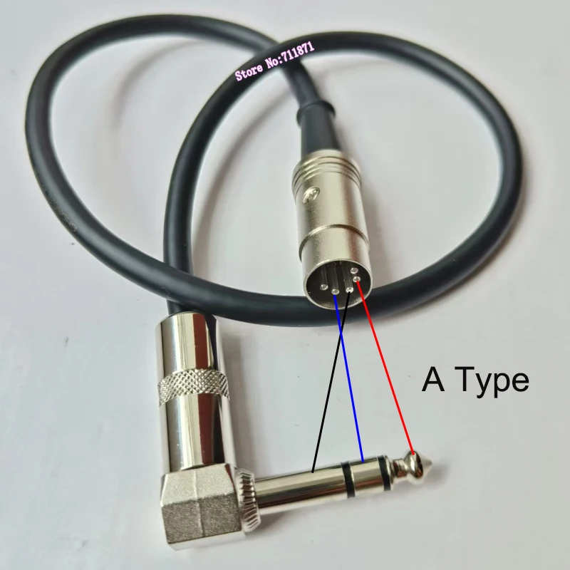 TRS 6.35 Male 5Pin DIN MIDI Male Adapter Cable Line Stereo Straight Elbow 5P Pin 5 Needle MIDI DIN TRS 6.35 Connetor Wire Cord