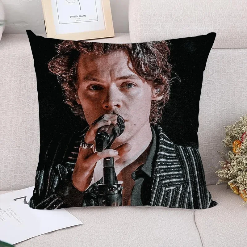 Pillow Cases Decorative Pillows Covers H-harry Styles Pillowcase Cushion Cover 45*45 Car Decoration Pillowcases 40x40 Fall Decor