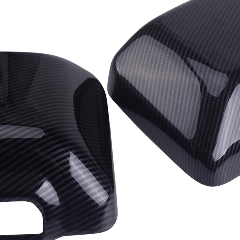 WF-2Pc Black Carbon Fiber Exterior Right & Left Side Door Mirror Cover Trim Accessories Fit For Jeep Wrangler JL 2018