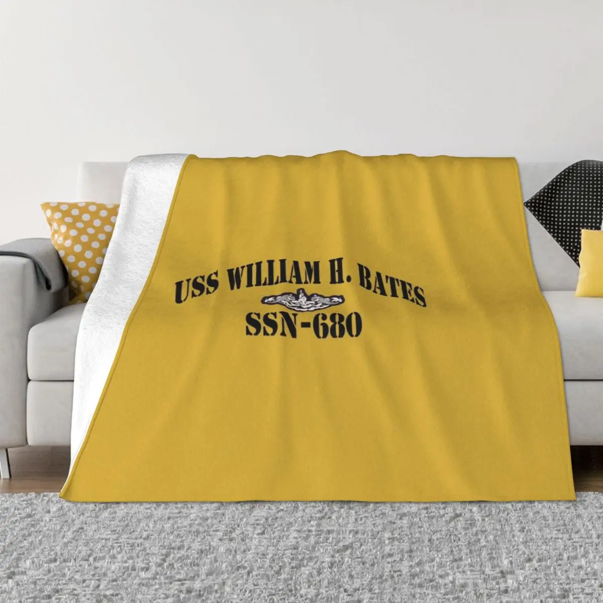 

USS WILLIAM H. BATES (SSN-680) SHIP'S STORE Throw Blanket sofa bed Camping christmas gifts Soft Plaid