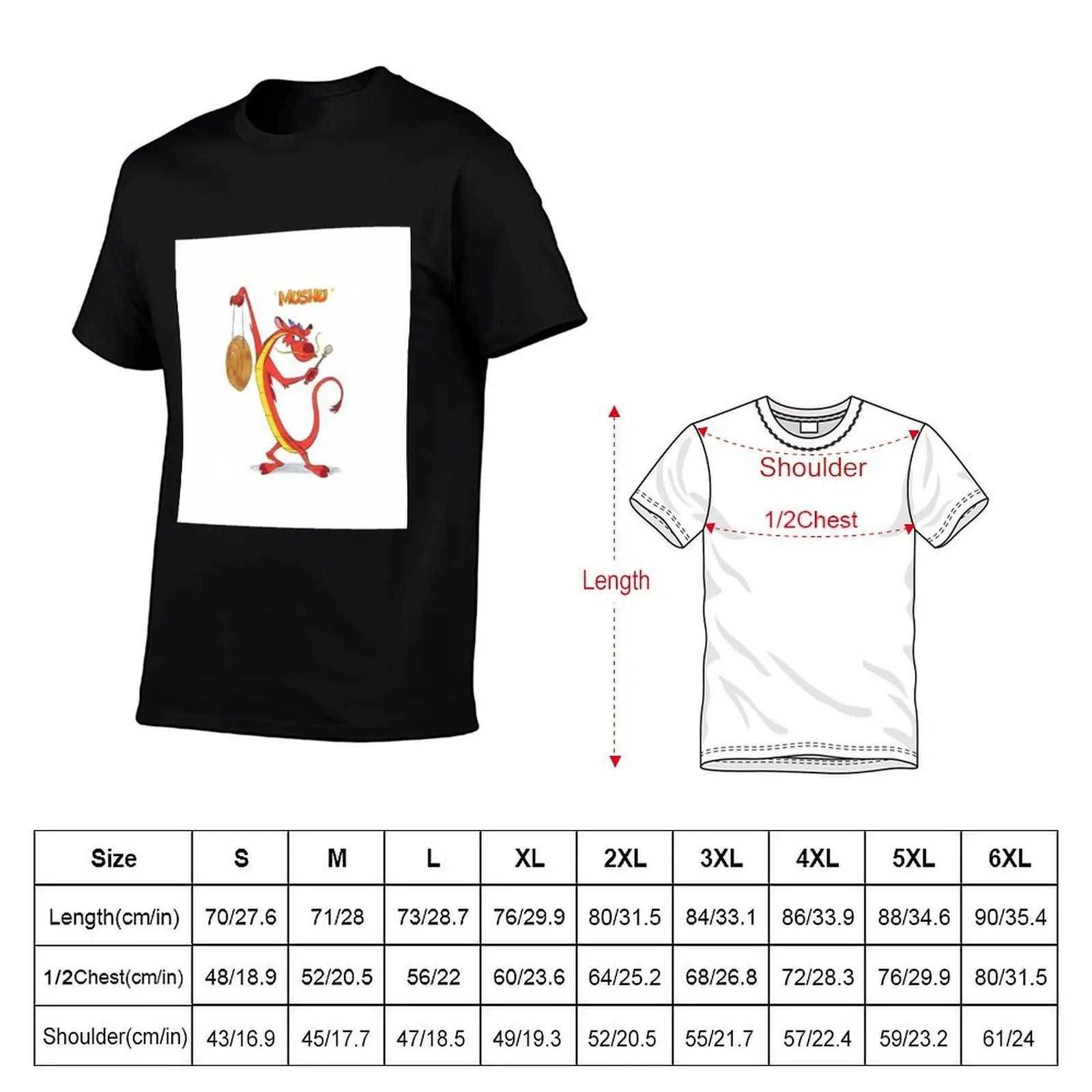 mushu dishonor on your cow T-Shirt, Summer Casual Cotton Tee, Oversized Streetwear Tops, Vintage Graphic Print, Unisex Men Women