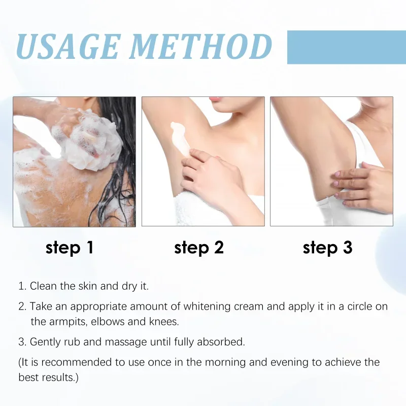 under arm Whitening Cream for women Underarm Bleaching Whiten Elbow Knee Brighten Intimate Parts Dark Spots Remove Melanin care