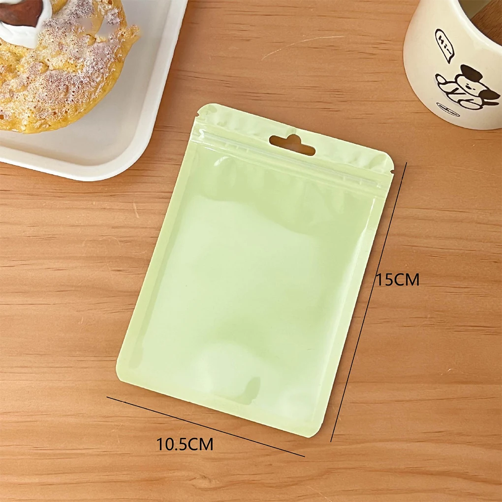 

100Pcs Bags Pouches Packaging Macaron Sealing Transparent Display White