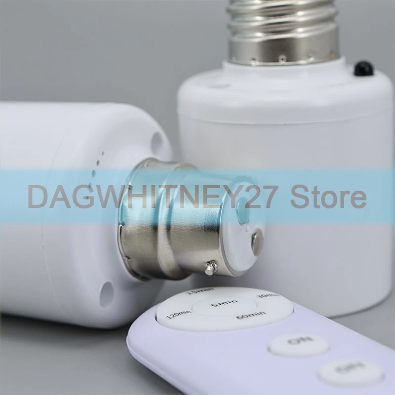 E27 or B22 Remote Control Light Bulb Base Socket Smart Timer Switch Wireless 8m Lamp Holder AC 110V 220V ON Off K V