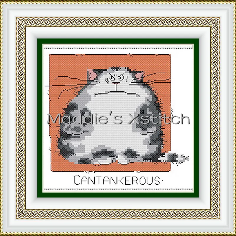 

KTF036 Cross Stitch Kit Cartoon Cat Art Homfun Maison Cross Stich Painting Joy Sunday Christmas Decorations For Home Homefun