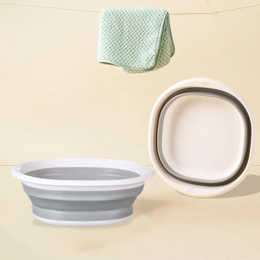 

Foldable Outdoor Portable Silicone Thickened Household Multi-purpose Basin Large Laundry Foldable Silicone Washbasin