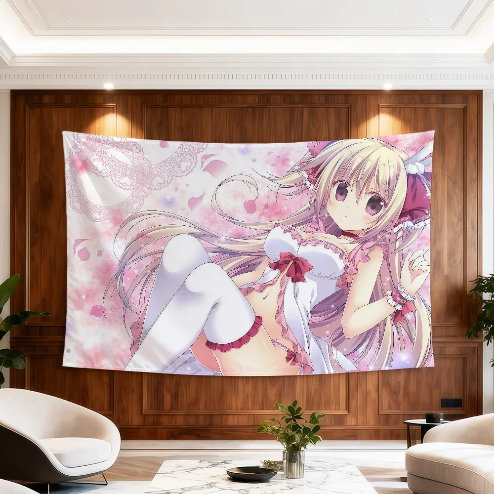 Kawaii Moe Drop Flag Anime Zimmer Wohnheim Y2k Candy Party Hogar Nachttisch Wohnzimmer Wandbehang Mädchen Korie Deko Riko Banner Geschenk – Detail 7