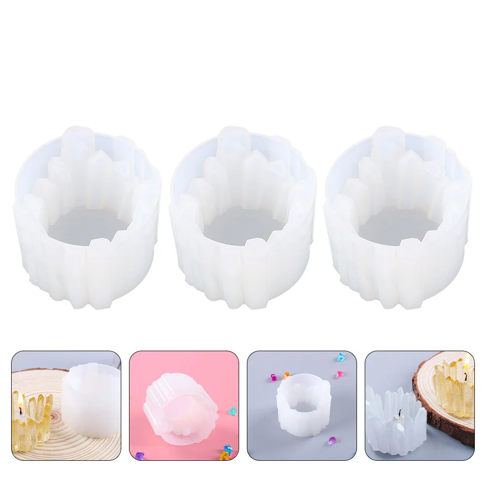 3Pcs Holder Resin Molds High Quality Silicone Crystal Shape Epoxy Casting Mold DIY Craft Supplies Accessories