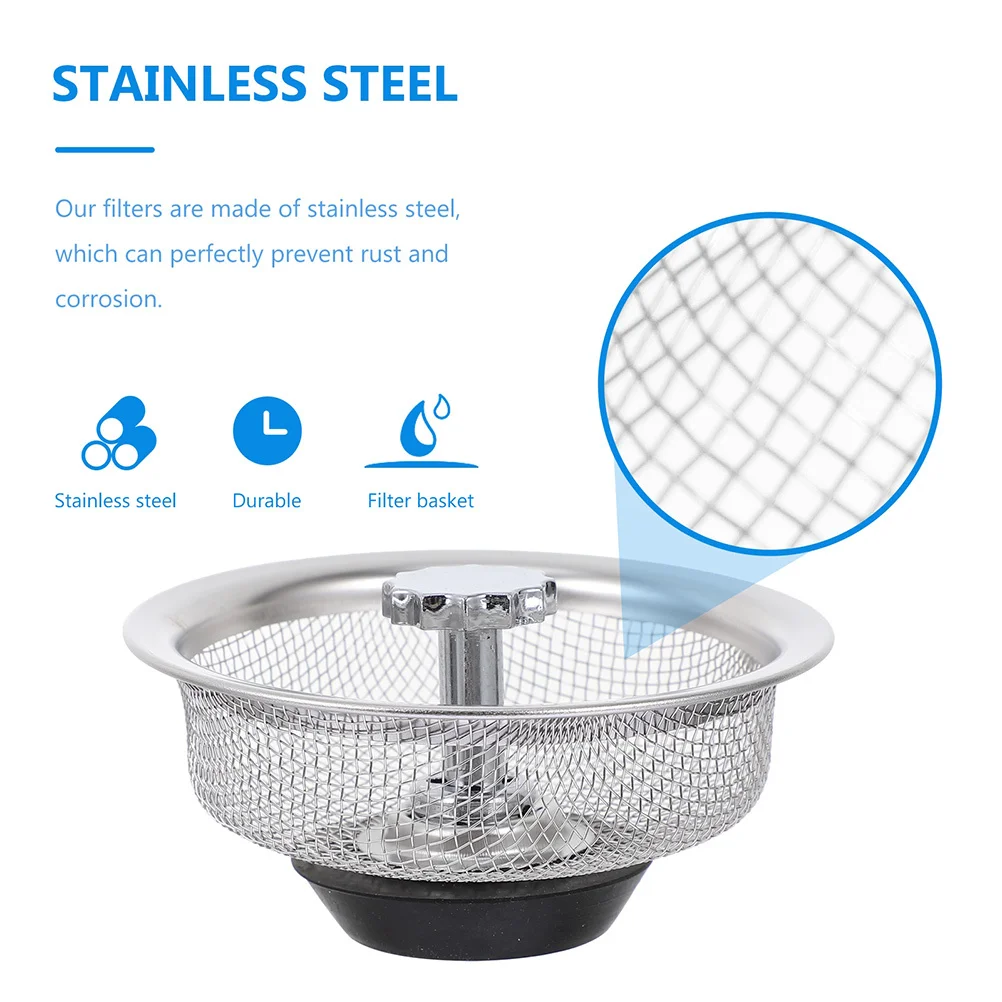 

2 шт., сито для кухонной мойки, сливная пробка для раковины из нержавеющей стали, сетчатая пробка, гладкая поверхность, безопасный, надежный для домашнего столового использования