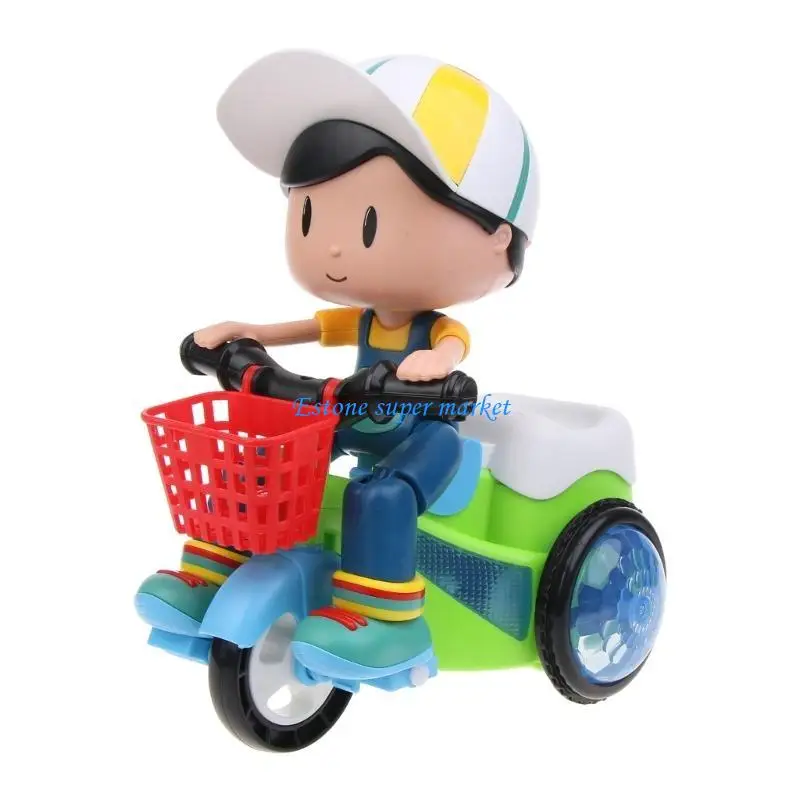 090B Flash Light Stunt Tricycle Toy Anti-Crash Sliding Bike Toy Kiddie New Year Gift