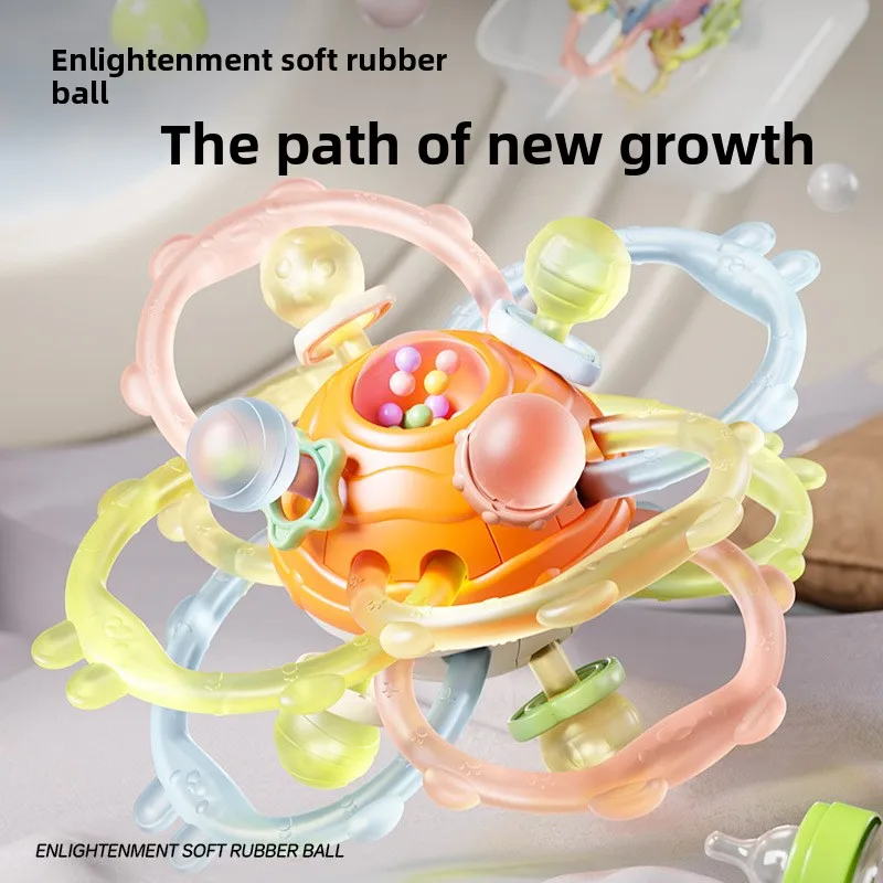 1 قطعة لعبة طفل مانهاتن كرة مستديرة لينة سيليكون اليد انتزاع الكرة حشرجة الموت Infantil مضغ التسنين لعب للرضع 0-12 شهرا