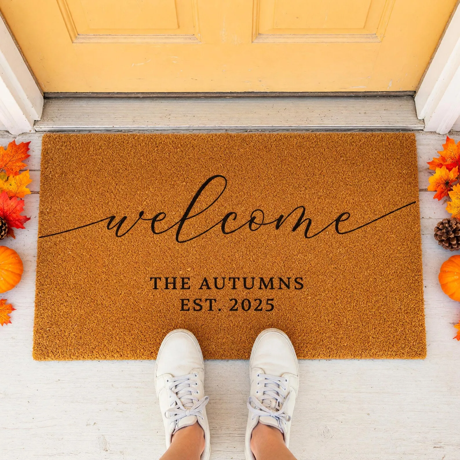 

Customized Family Last Name Welcome Doormat Housewrming Gifts Personalized Entryway Bathroom Kitchen Door Decor Mat Non-slip