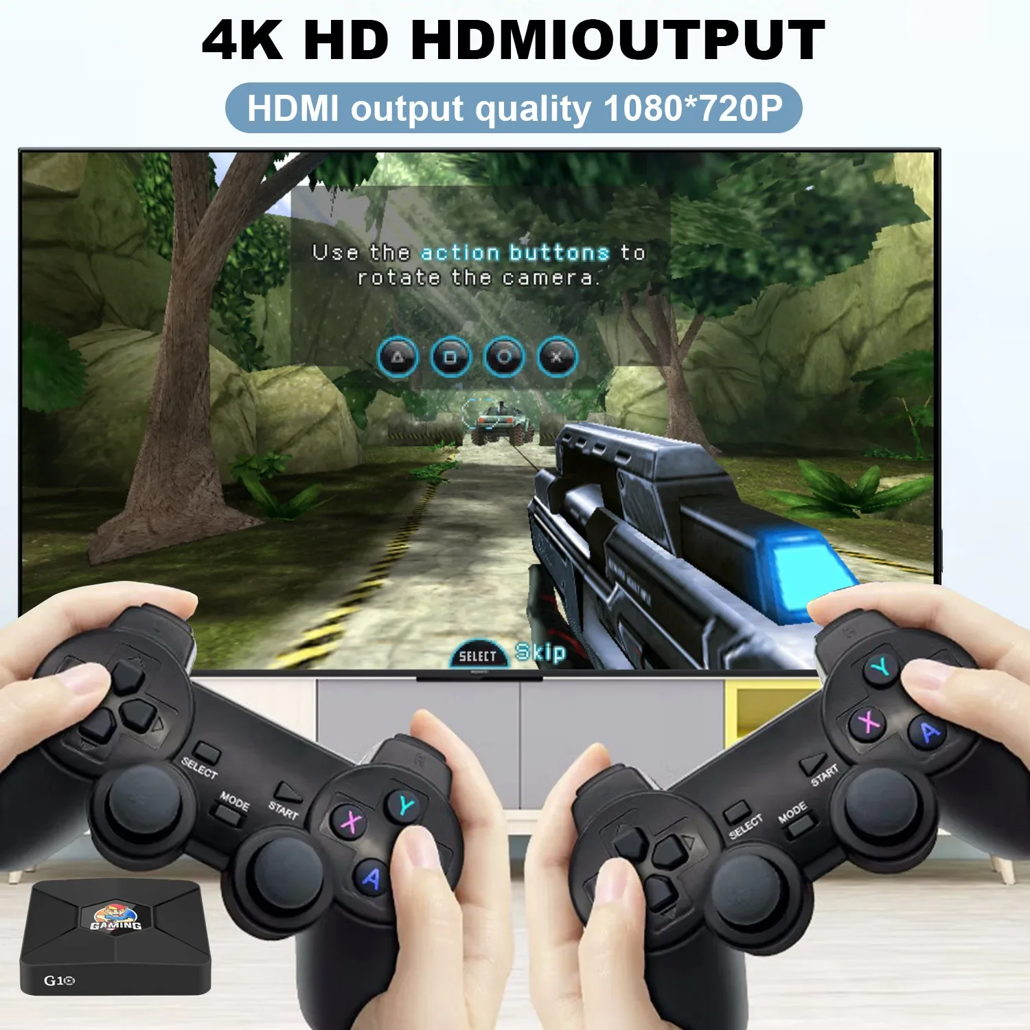 HaaYot Game Box 4K HD Smart Android 12 TV Box Video Game Console 64G Built in 30000 Retro Games 14 Emulators Player 2.4G Gamepad