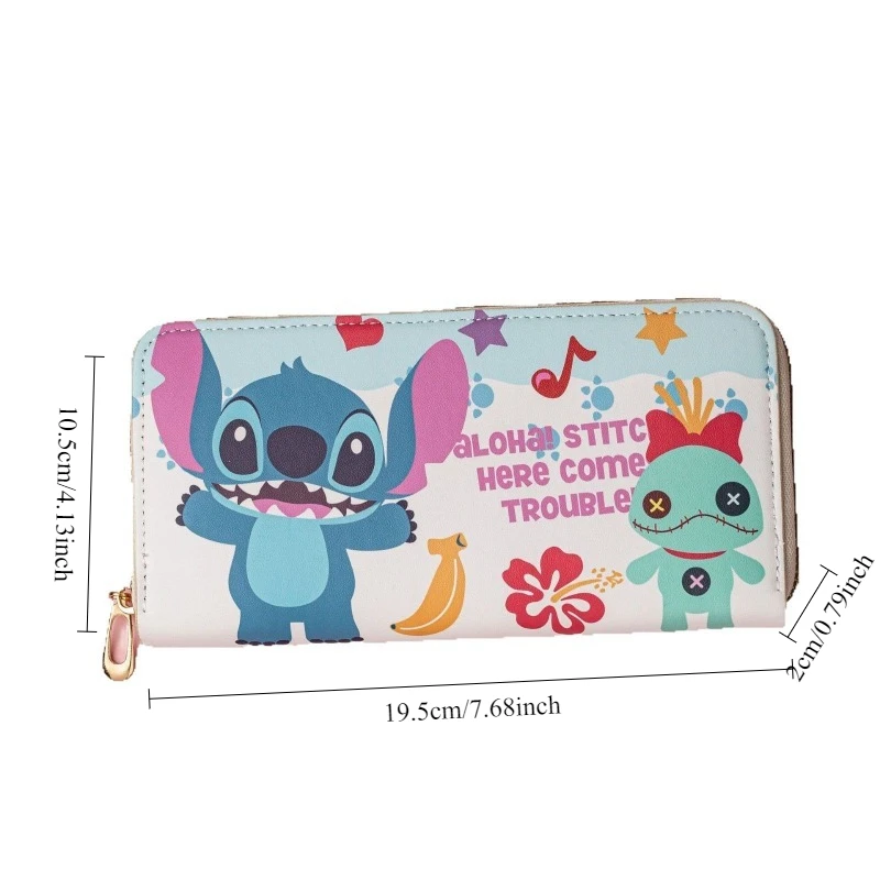 Disney Stitch Wallet for Boys Students Long Zipper Cartoon Mini Small Coin Purse Card Holder Fashion Cute Daily Use