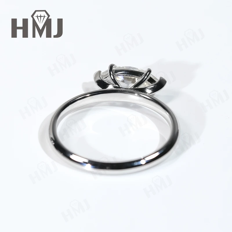 Bague en diamant Moissanite pour femmes, or 18 carats, couleur D, clarté VVS1, 6 broches, forme Marquise, 10K 14K S925, bijoux de mariage de haute qualité