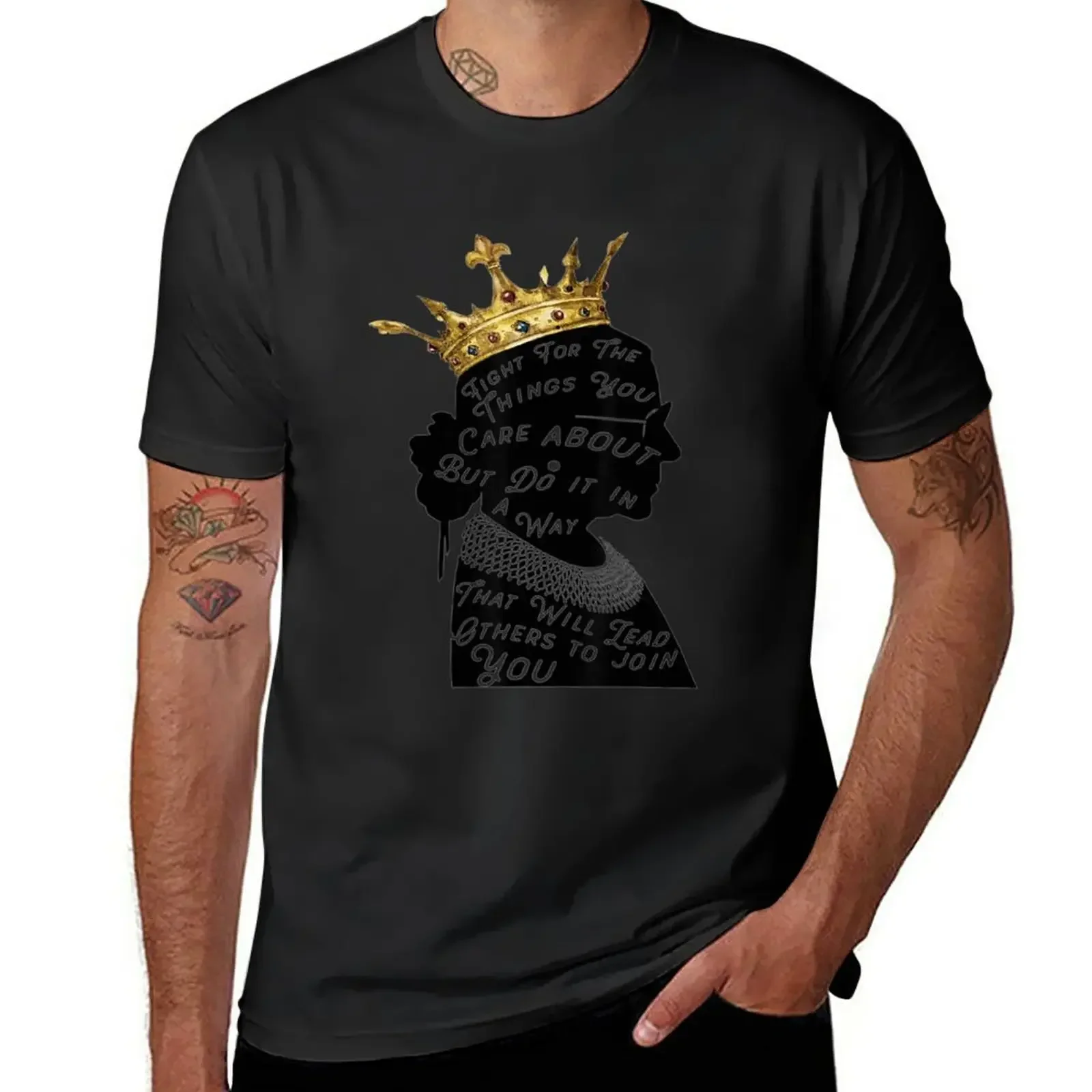 Notorious RBG fight for the things you care about crown T-Shirt heavyweights anime clothes aesthetic clothes mens t shirts pack