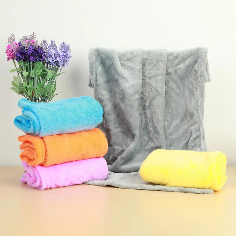 Coral Fleece Blankets Fluffy Winter Universal Solid-color Absorbent Bath Towel Plain Sofa Cover Thick Warm Soft Throw Blankets