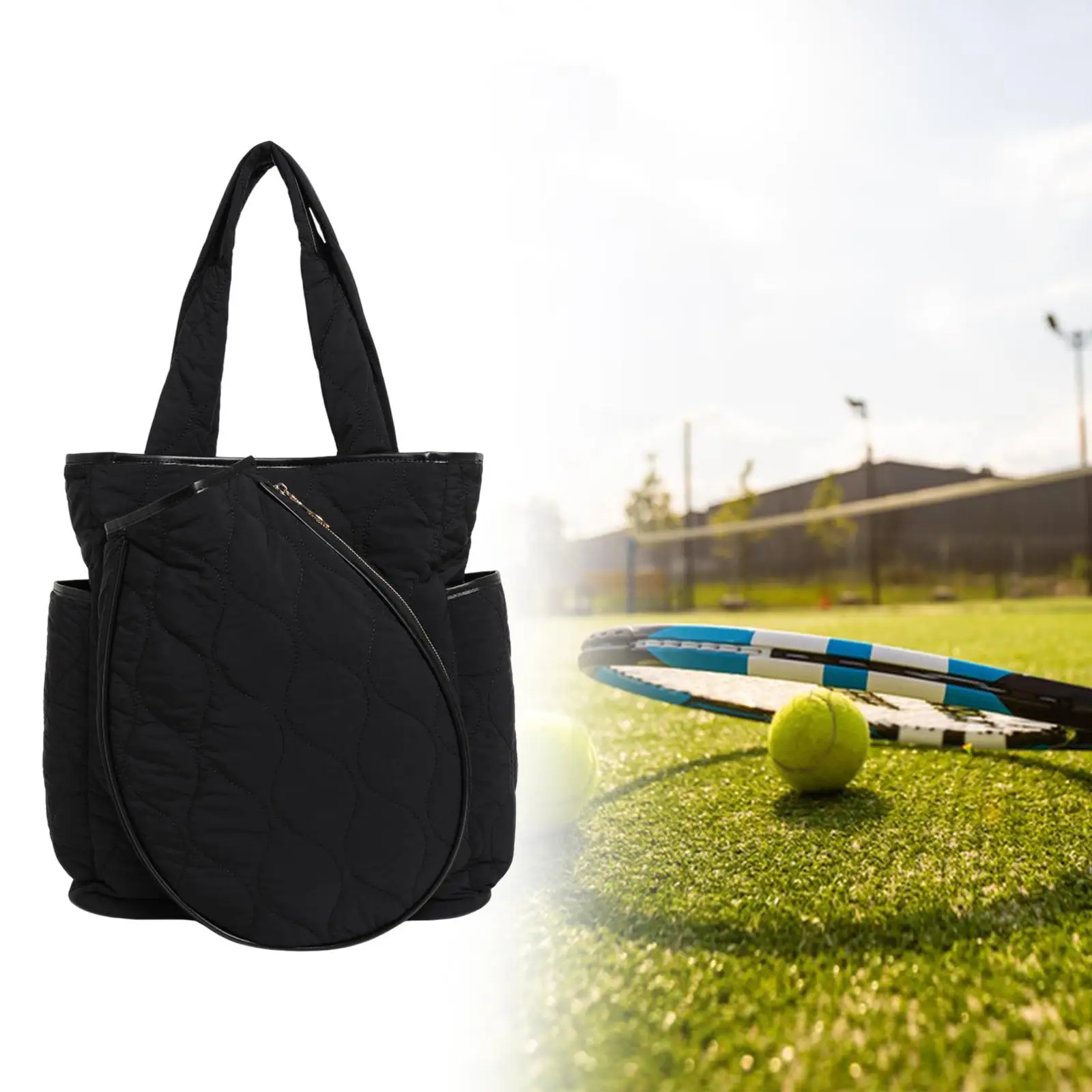 

Tennis Rackets Bag Pickleball Backpack Squash Rackets Backpack Storage Pocket Shoulder Bag Multifunctional Carrier Bag