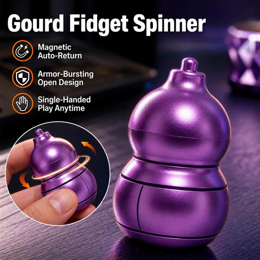 8cm Gourd Pop Armor Magnetic Fidget Spinner Keychain Silent Tactical Gyro Mini One Hand Pocket Stress Relief Toy Gourd-fingered