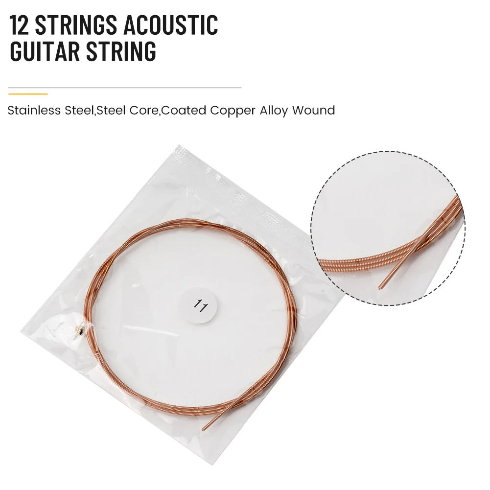 Musical Instruments Guitar String 12-String Light Tension Stainless Steel Acoustic Guitar String Guitars Parts