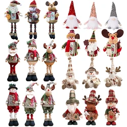 Christmas Santa Snowman-Reindeer Christmas Decoration 2025 Leg Table Mantel Decoration Plush Dolls Christmas Gifts For Kids Baby