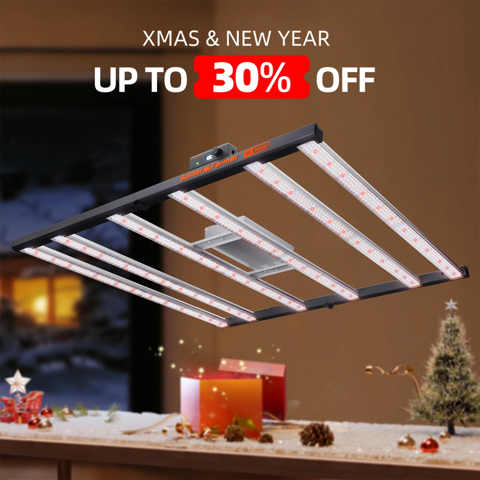 

Spider Farmer SE5000 480 Вт Светодиодный светильник для выращивания растений LM301H EVO Bluetooth и Wi-Fi Smart APP Управление с регулируемой яркостью Высокая эффективность для 2x2 футов