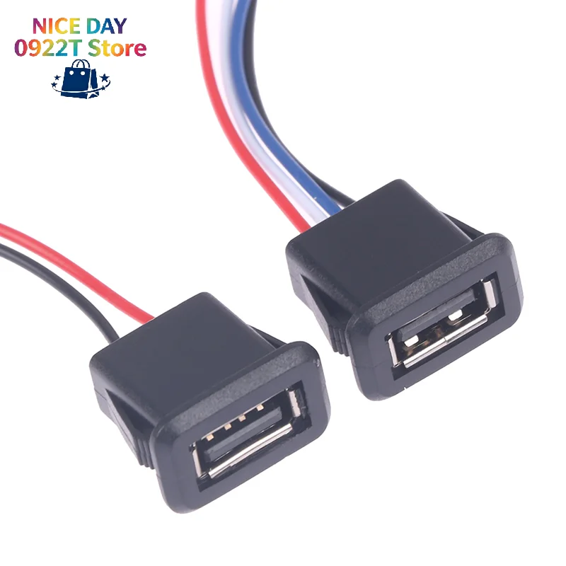 1/2/3/4/5pcs USB 2.0 Female Charging Port Connector With Wire, USB Power Jack Socket Spare Parts@#X