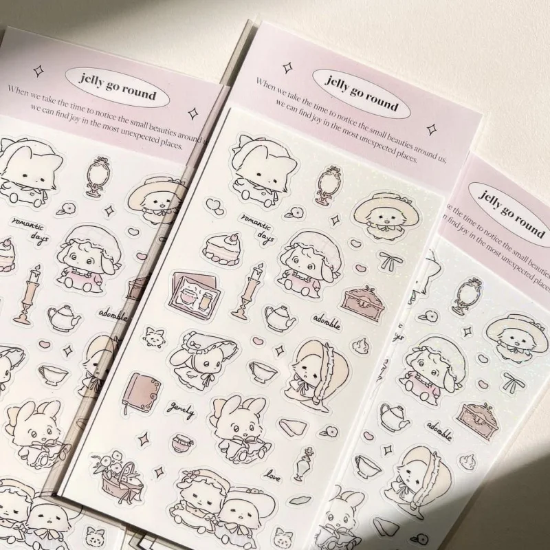 Korea Waterproof Cute Cartoon Fox Rabbit Sticker Ipad Handbook Planner Diary Scrapbook Notebook Diy Decorative Stickers