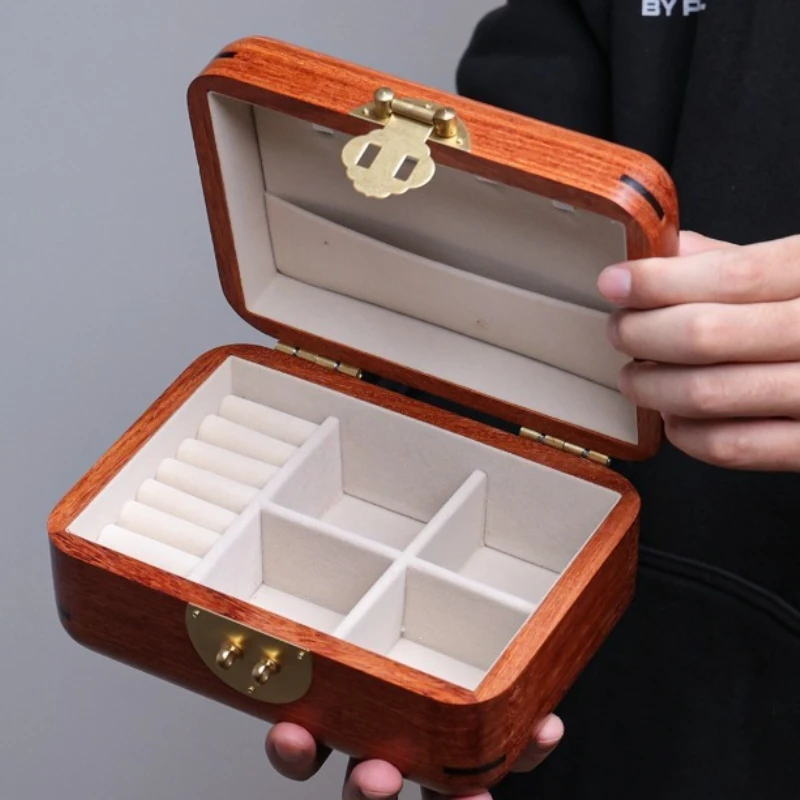 

Wooden Jewelry Case Portable Jewellery Cases Retro Luxury Jewellery Box Bracelet Necklace Earring Ring Jewelry Organizer Boxes
