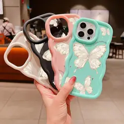 Butterfly Wave Phone Case For Infinix Note 30 40 Hot 30i Smart 8 7 4 5 6 Plus Tecno Spark 10C 10 Camon 18 20 Pro Candy Cover
