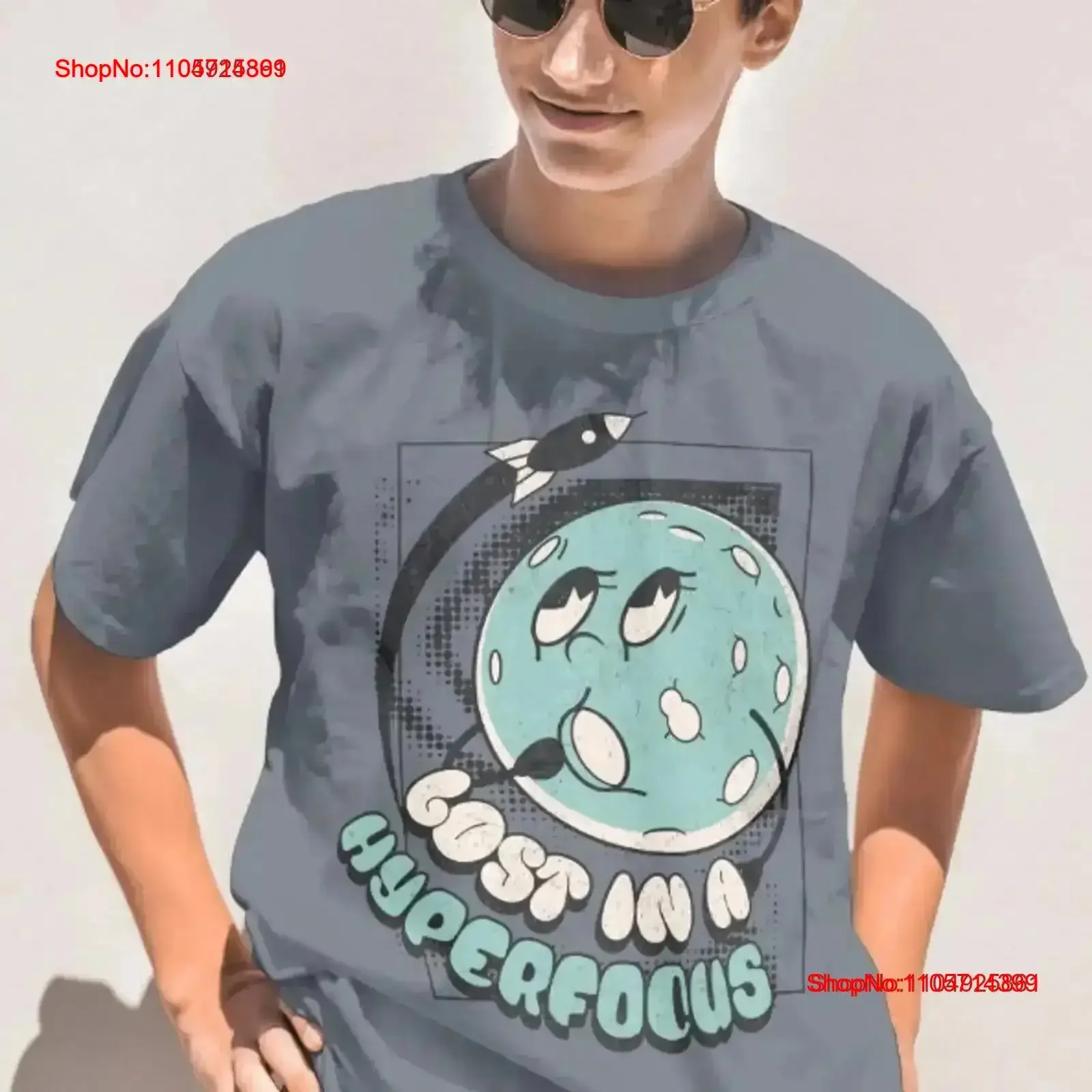T-shirt Rétro « Perdu dans une hyperattention » pour TDAH – Citation drôle sur la santé mentale pour adultes surstimulés – Style vintage délavé, décontracté et doux