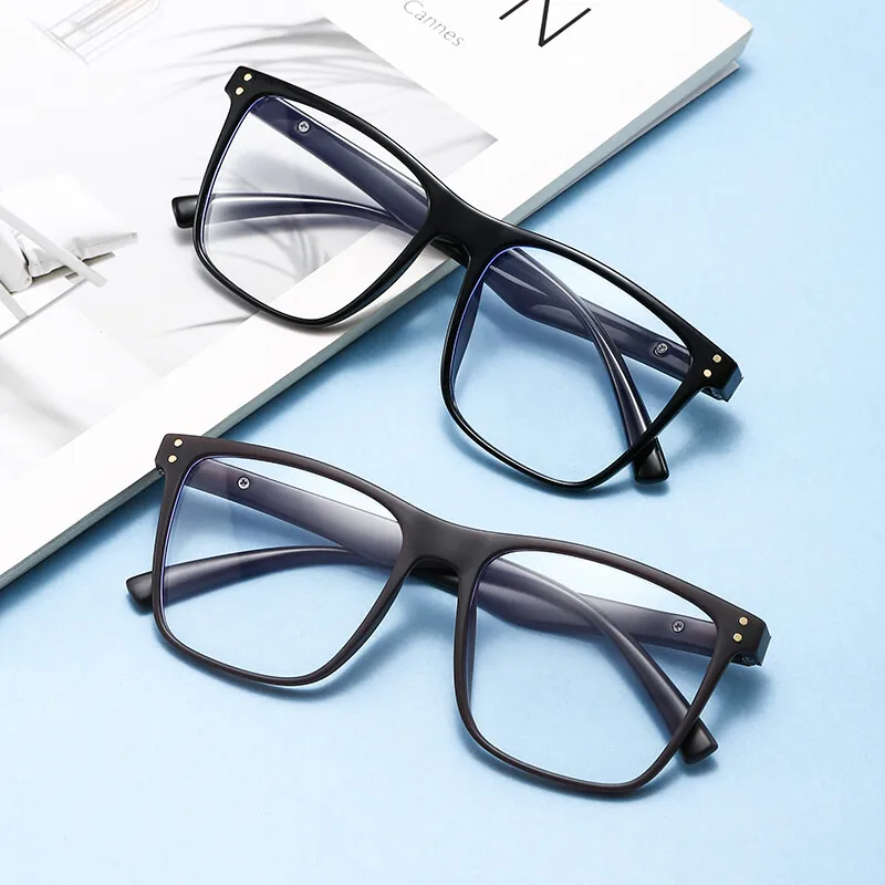 الرجال مربع النظارات الإطار الضوء الأزرق حجب نظارات للقراءة النساء بعيد النظر مشهد البصريات النظارات الطبية #6