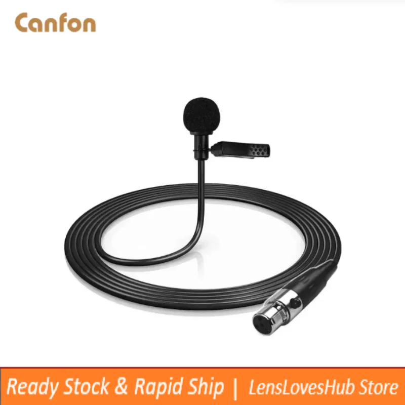 

Canfon Lavalier Lapel Clip On Omni-Directional Condenser Microphone Compatible with Shure Wireless Transmitte