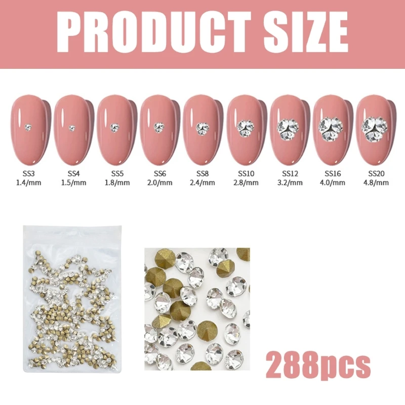 1Bag 3D Nail Charms Pointed Bottom Nail Rhinestones for Nail Decoration Nails Art Projects Embellishments Crafts