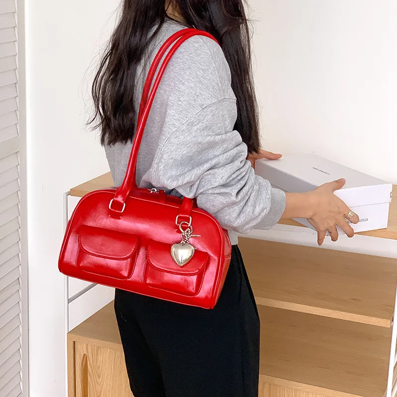 

Women Shoulder Bag Crossbody Fashion Messenger Casual Korean Leather Multi Pocket Underarm Autumn Commuting Hand-held Single