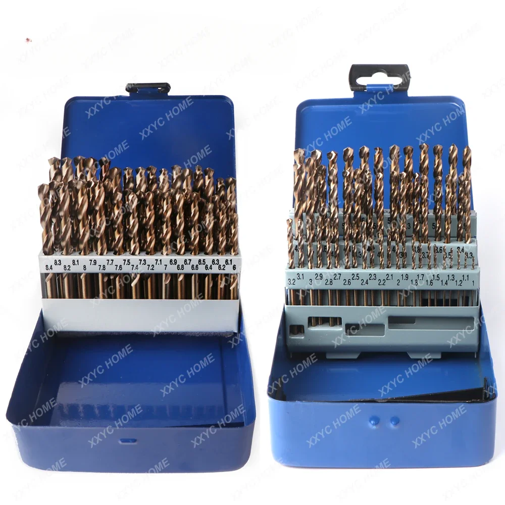 

DRILLFORCE 41/51PCS M35 Cobalt Drill Bits Set for Hardened Metal & Stainless Steel Drilling Bits Power Tools Accessories