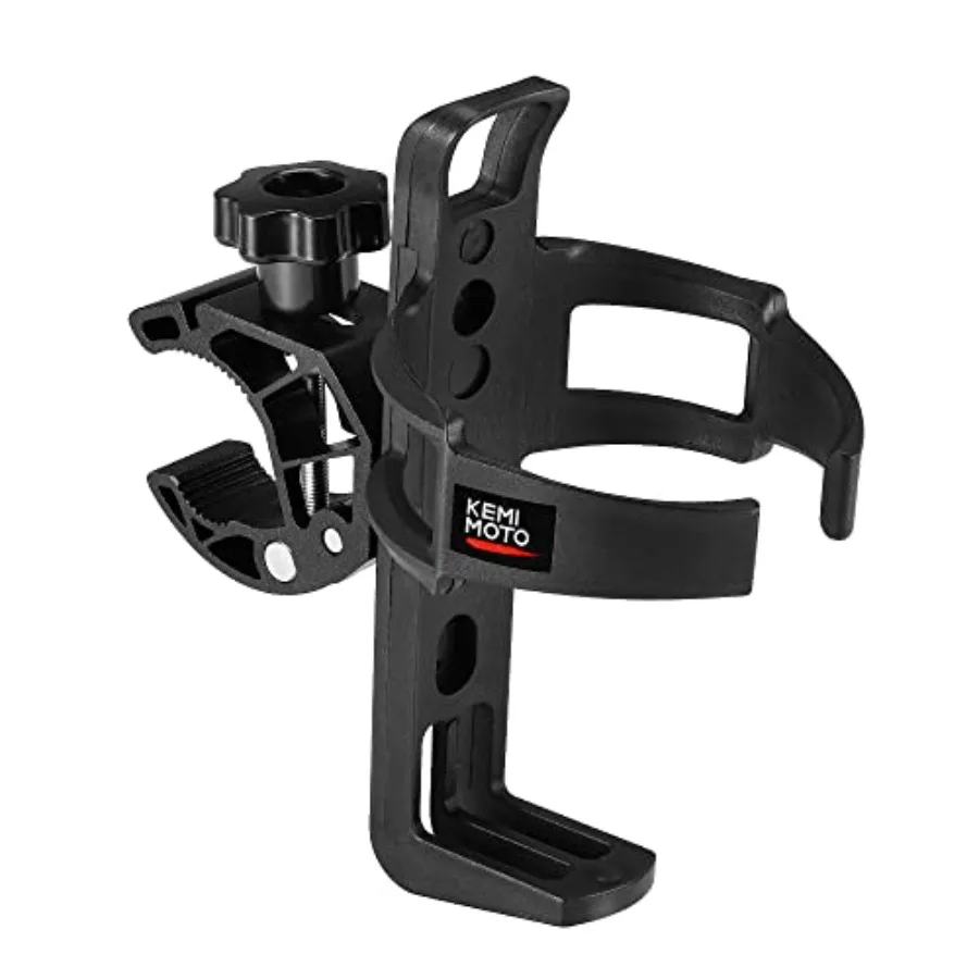 

ATV Cup Holder Motorcycle Bottle Holder Universal Drink Holder with 0.6-1.56in Metal Clamp for 20oz Bottle for Bike, Boat, Stro
