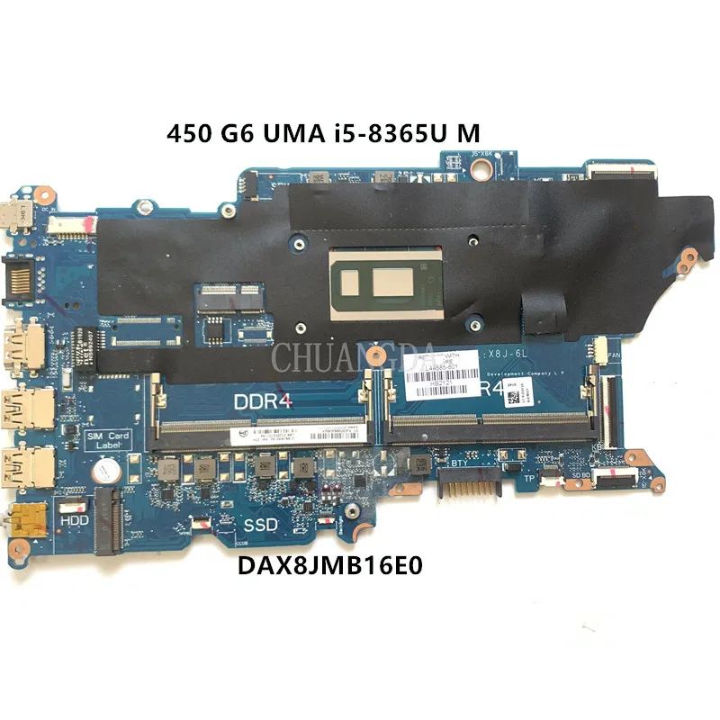 

DA0X8JMB8E0 Motherboard For HP Probook 450 G6 UMA i5-8365U Motherboard L44885-601 L44885-501 100%