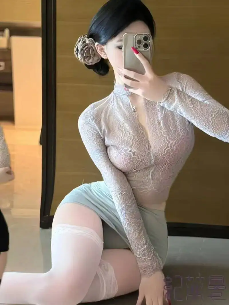 

Сексуальная кружевная сетчатая прозрачная рубашка, униформа, женская мини-юбка-секретарша, комплект OL Style, горячая девушка, косплей, платье для ночного клуба, элегантные топы TRT8