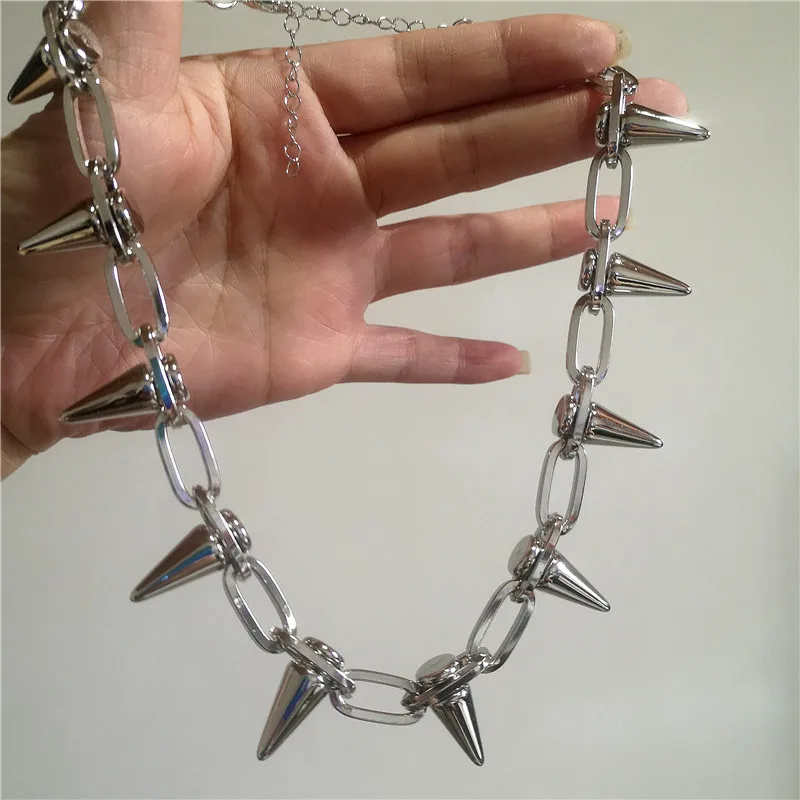 Punk-Halskette aus Metalllegierung mit Nieten für Männer, Gothic-Mode, Hip-Hop, Streetwear, Vintage, Y2K, Grunge-Schmuck, trendige Accessoires